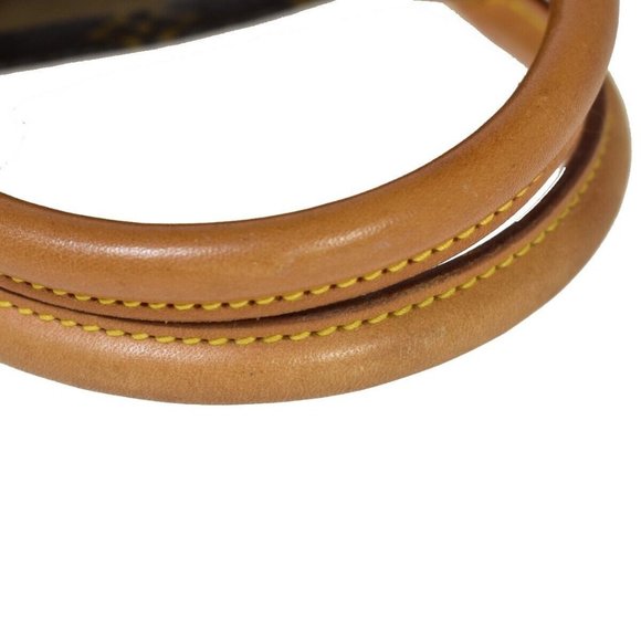 Authentic LOUIS VUITTON Sac Plat Hand Bag Monogram Leather Brown France - Picture 7 of 10